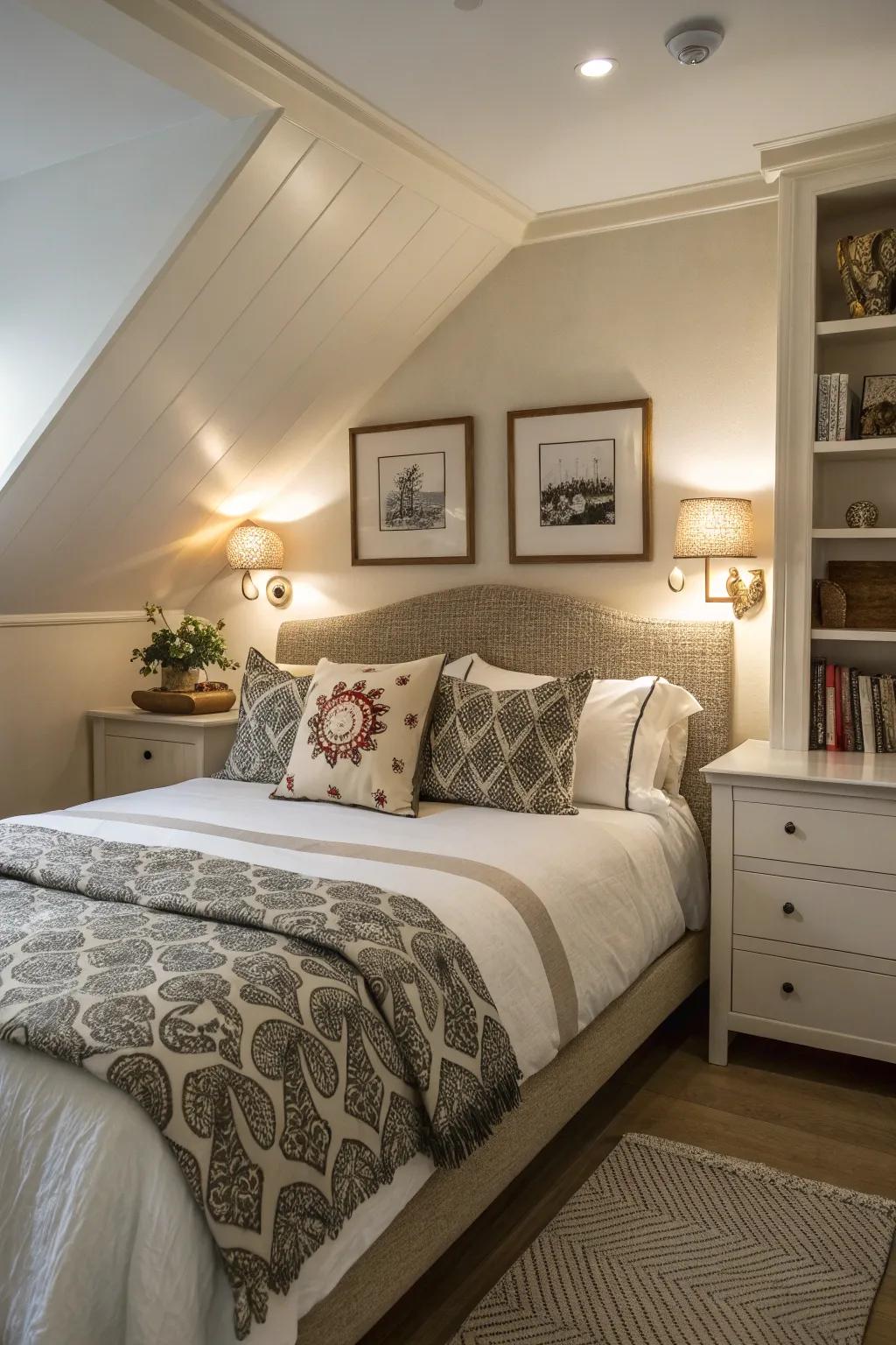 Symmetry introduces balance to your diagonal bed's layout.