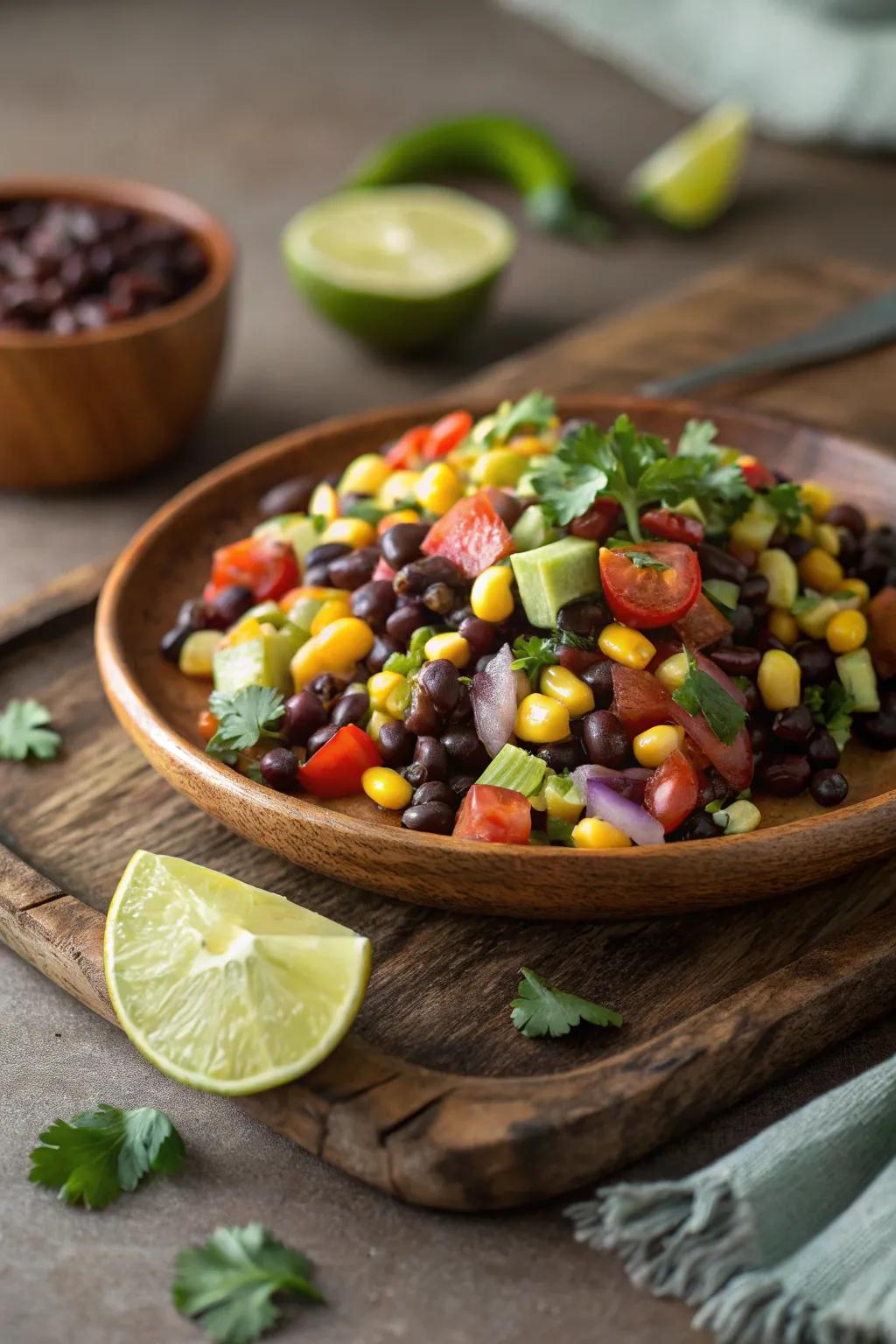 Enjoy a flavorful black bean salad.