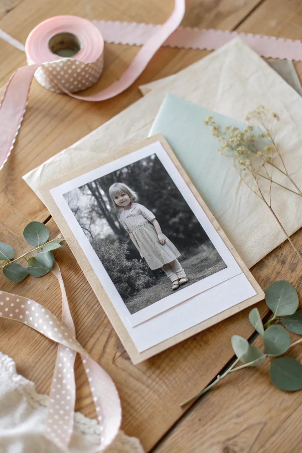 Turn memories into art with a personalized photo card &ndash; where simplicity complements sentimentality.