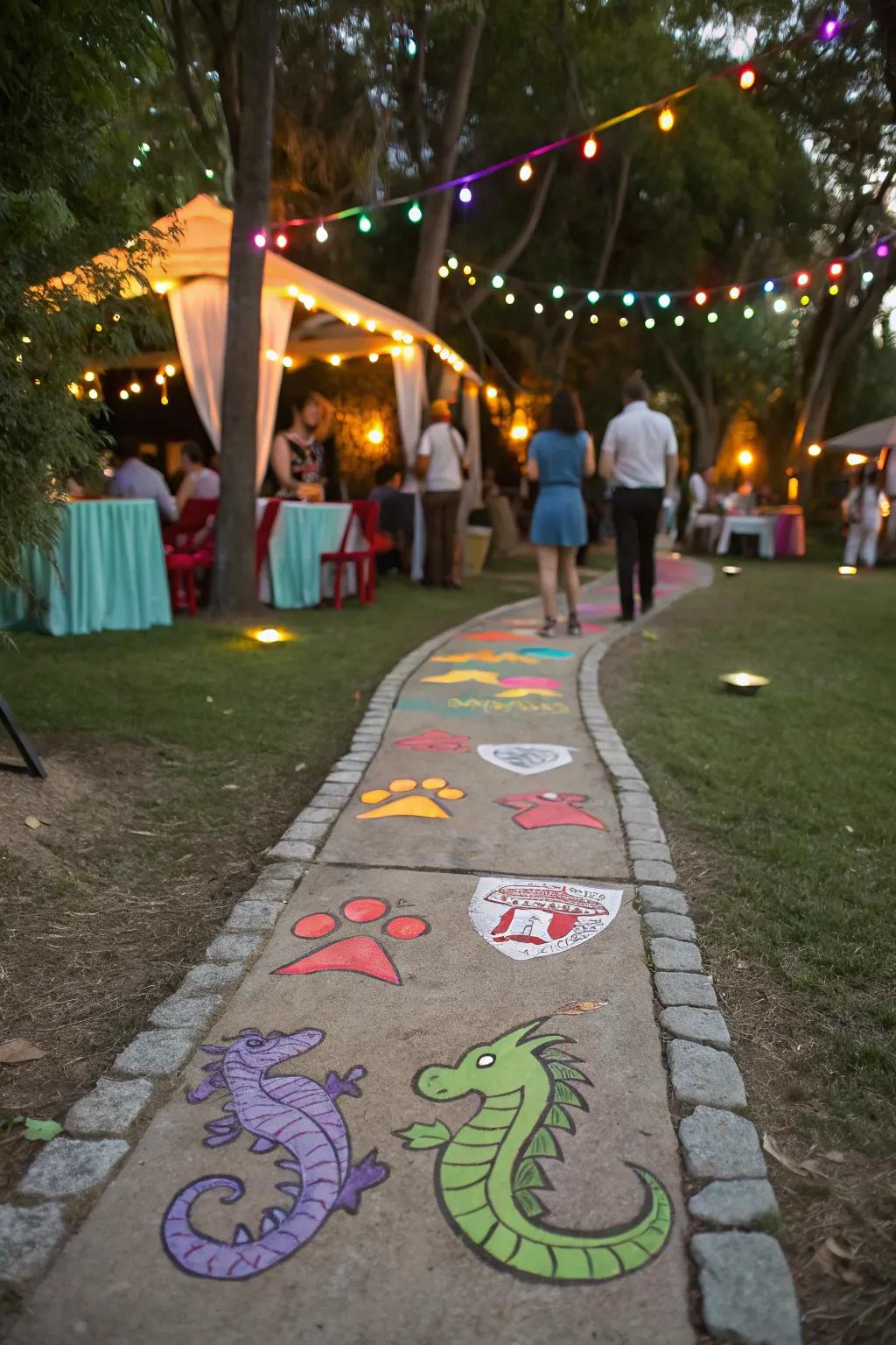 Dragon imprints guide visitors to a world of wonder.