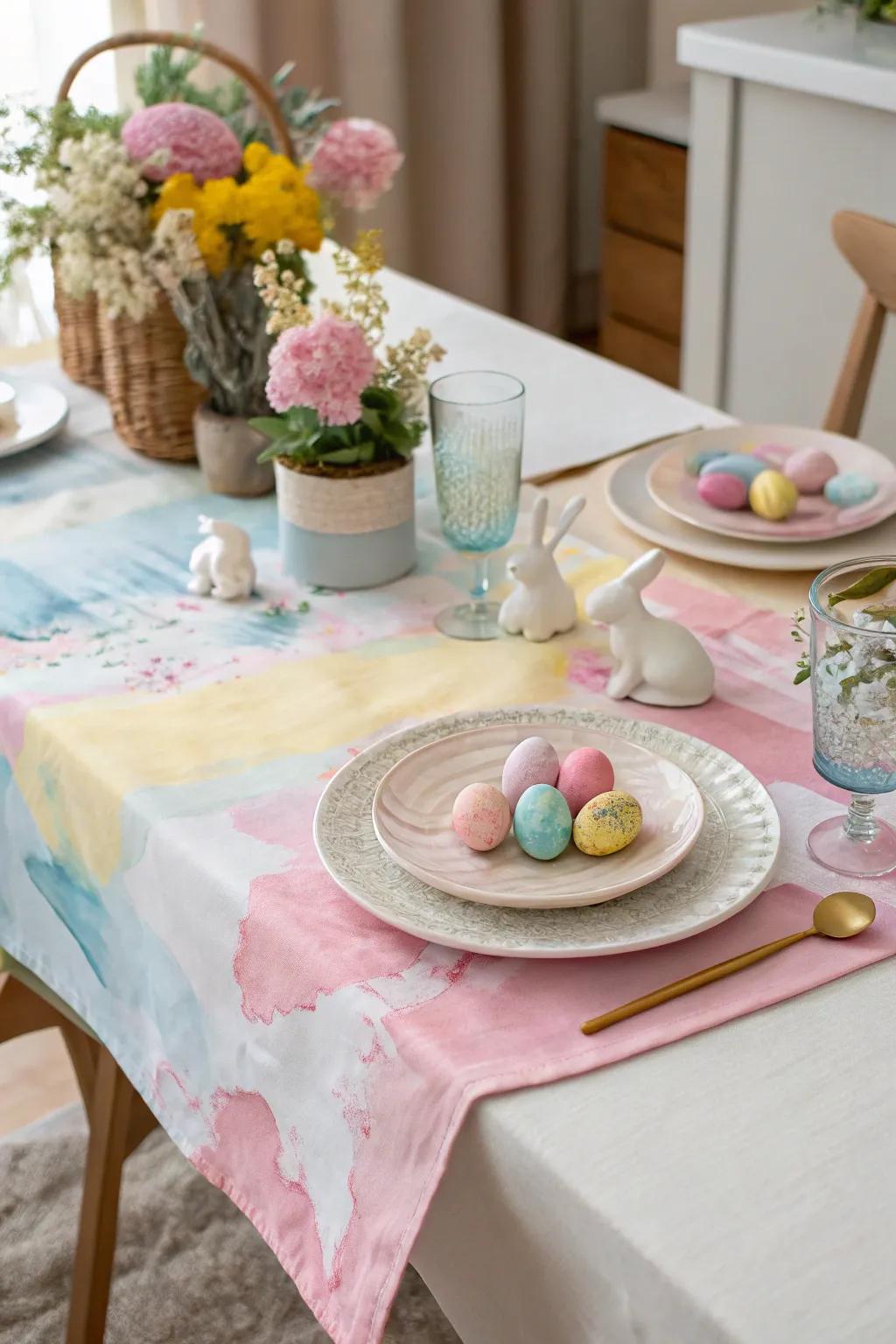A conceptual painted table path imparts a distinctive and artistic flair.