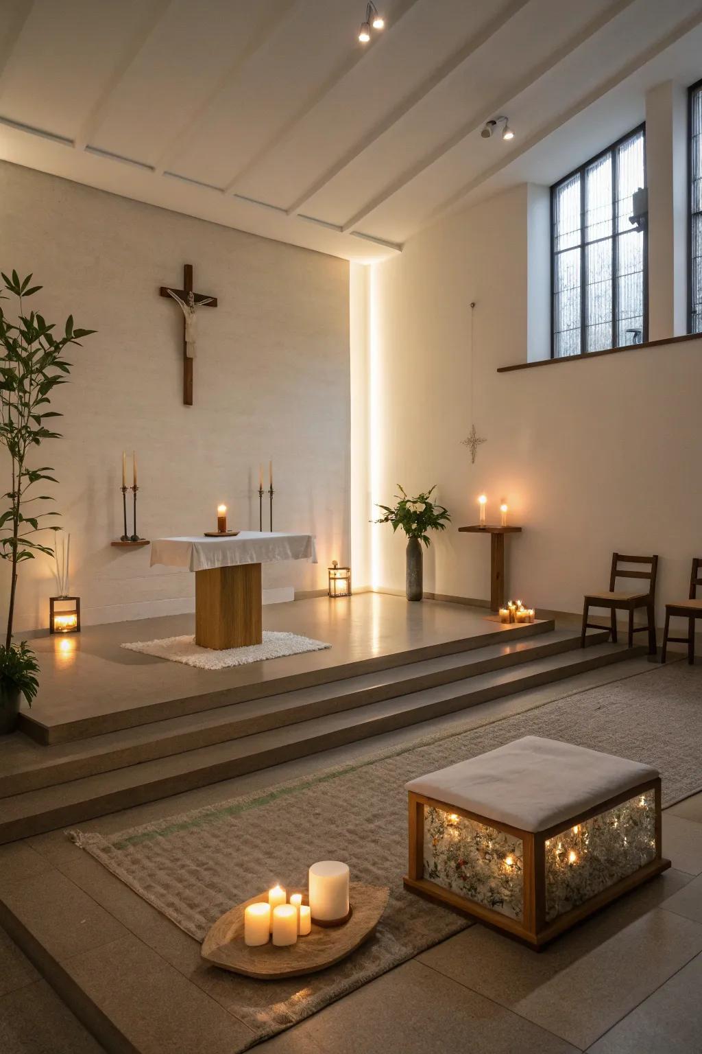 Fashion a peaceful retreat via a serene prayer spot.