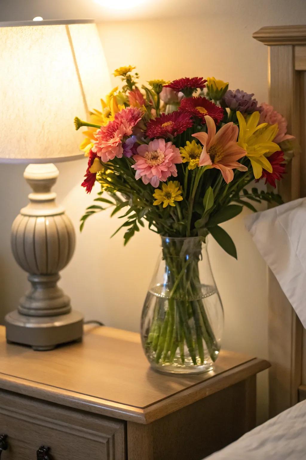 Glass accents bring a sense of elegance and airiness.