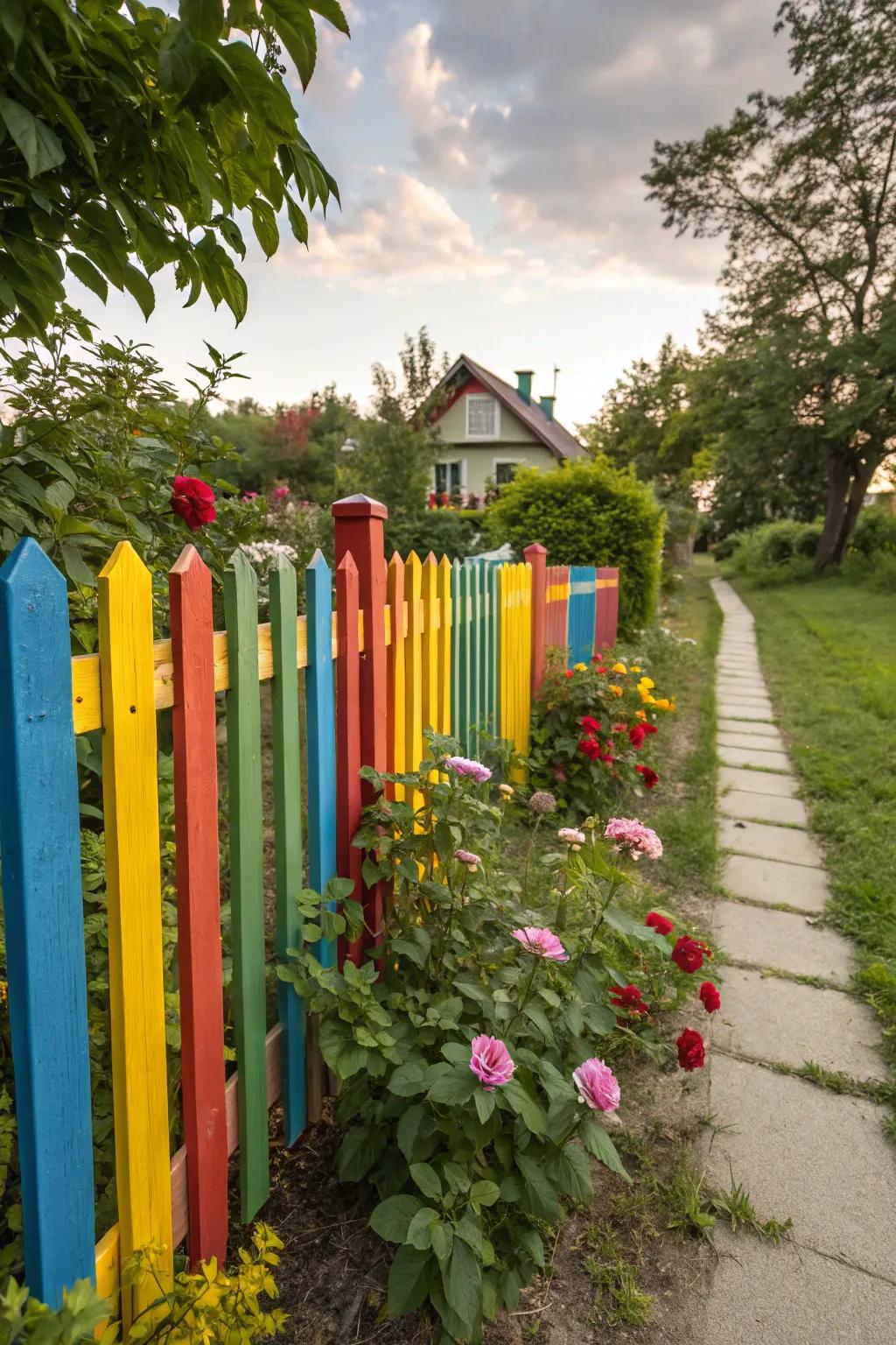 Vibrant pigment transmutes your fence into a lively artistic creation.