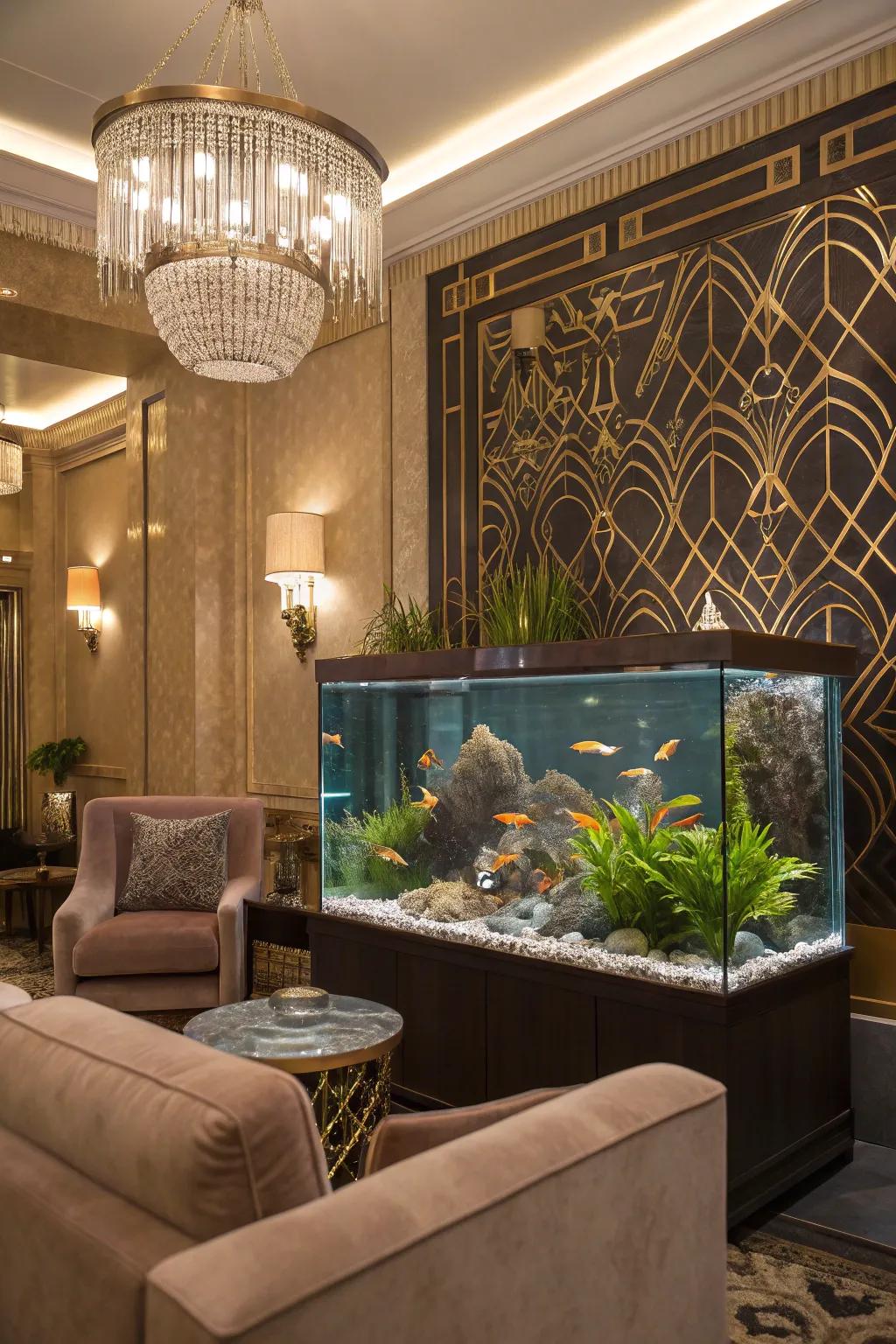 Embrace opulence through Art Deco allure.