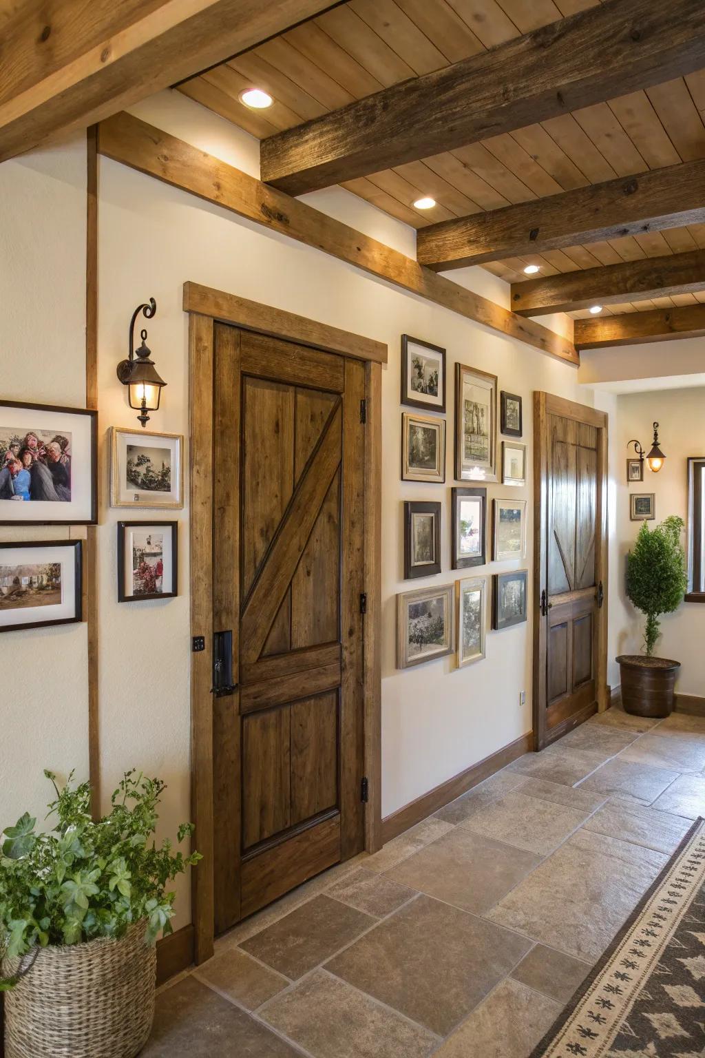 Family portraits personalize your entryway.