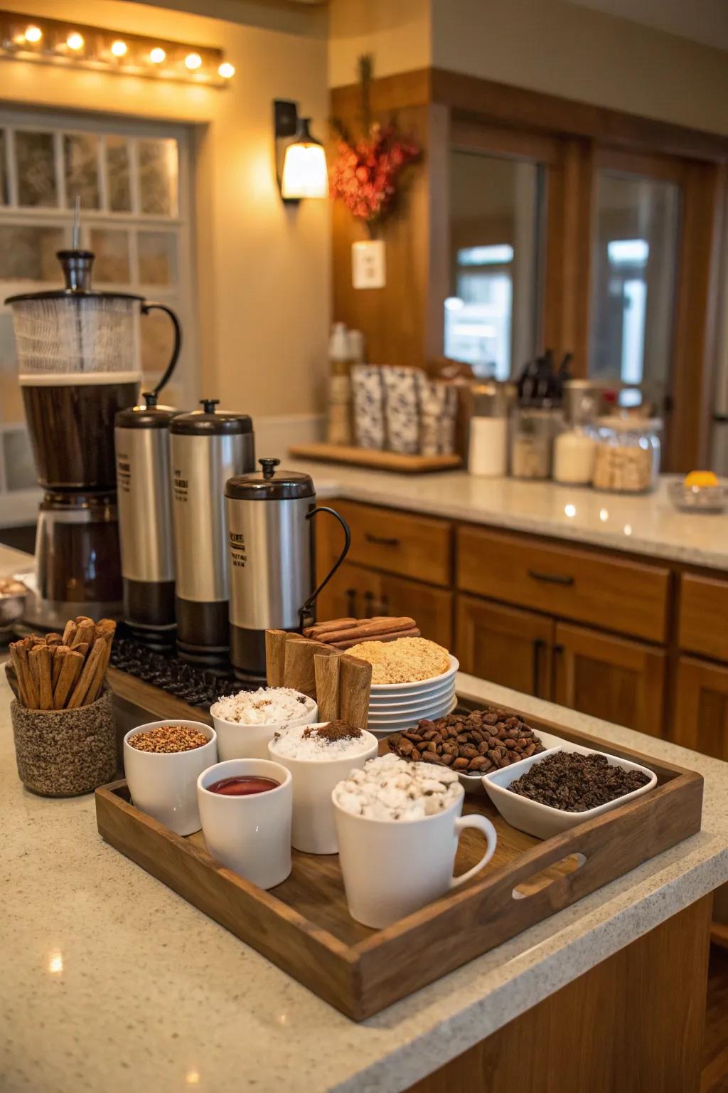 A soothing sizzling drink station to warm Friendsgiving friends.