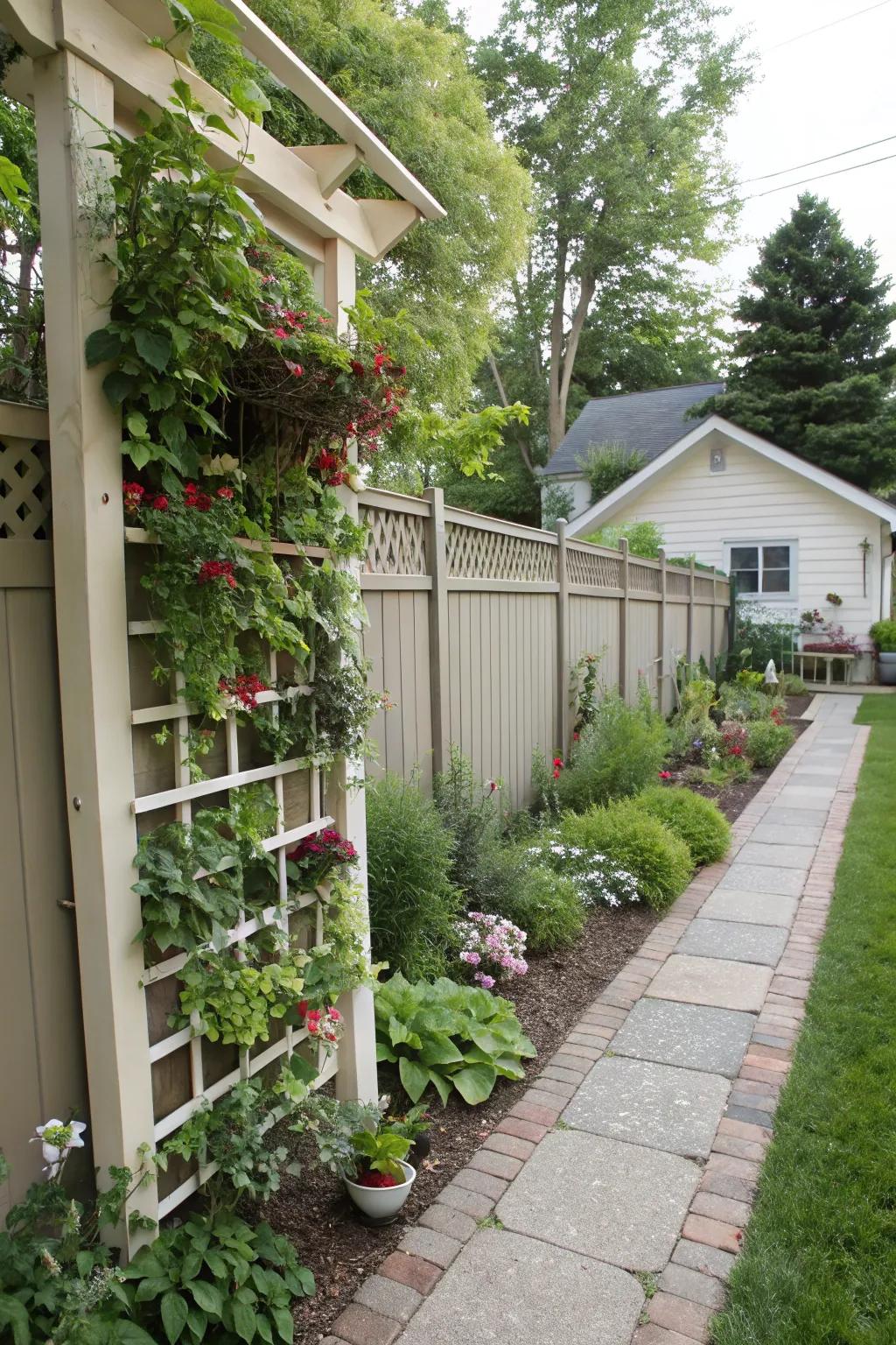 Wall gardens maximize space and beauty.