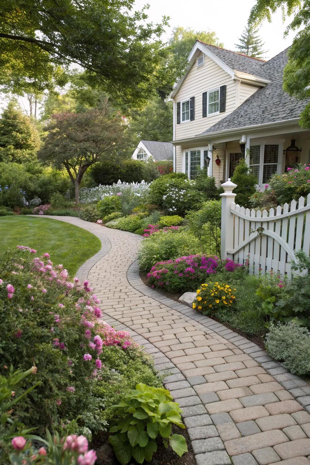 Blend pavers with nature for a harmonious look.