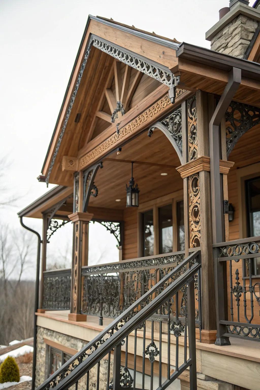 Artisan details add unique character to the porch.