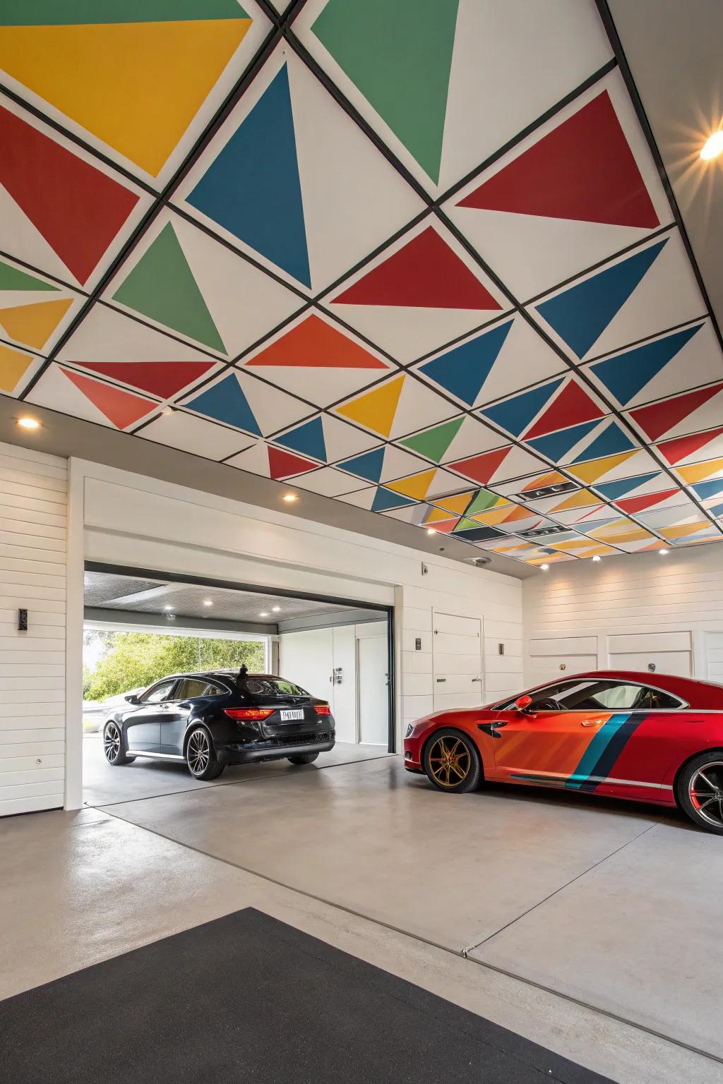 Shaped designs turn your garage ceiling into a contemporary work of art.