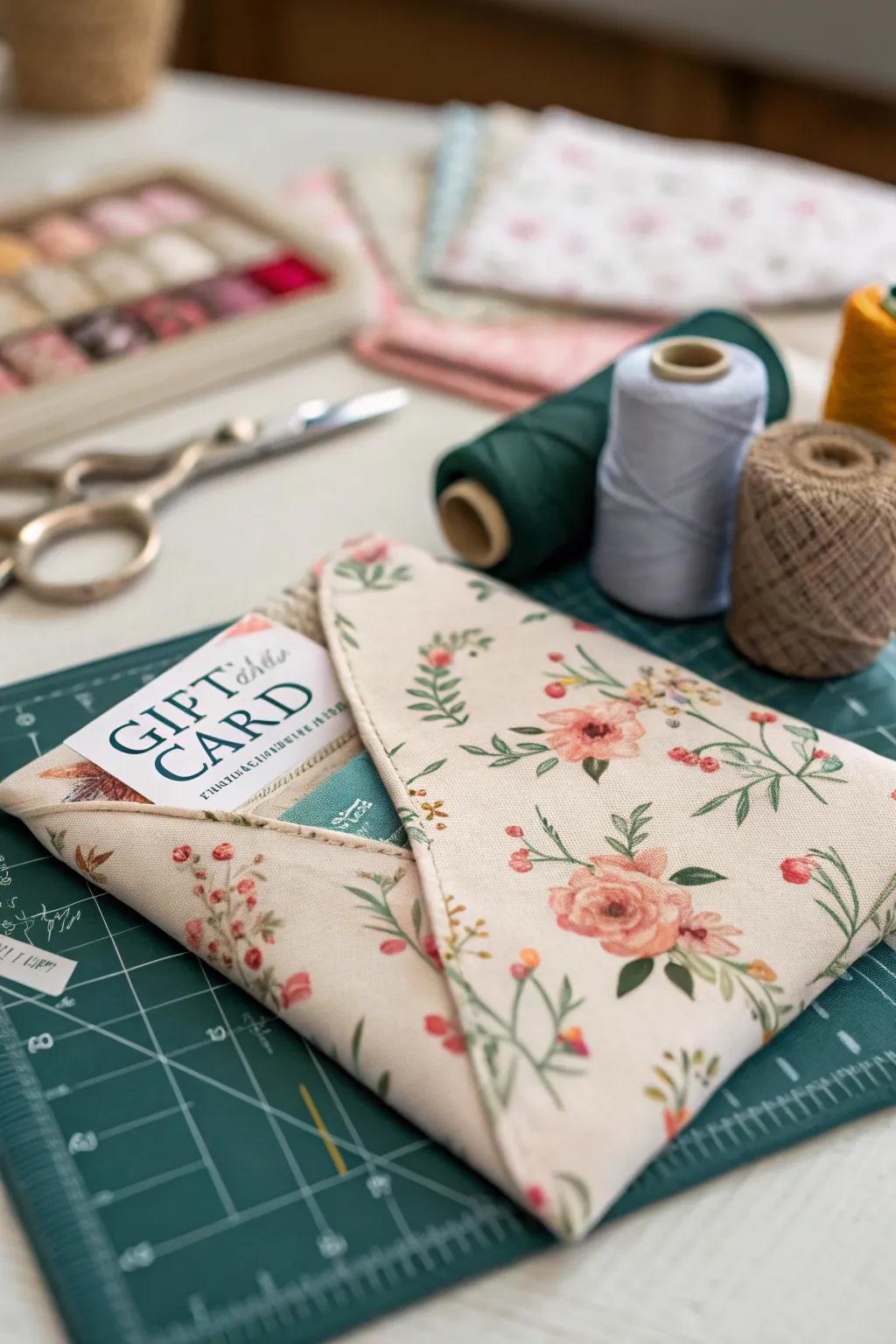 Textile encasements present a comforting and bespoke avenue to present gift cards.