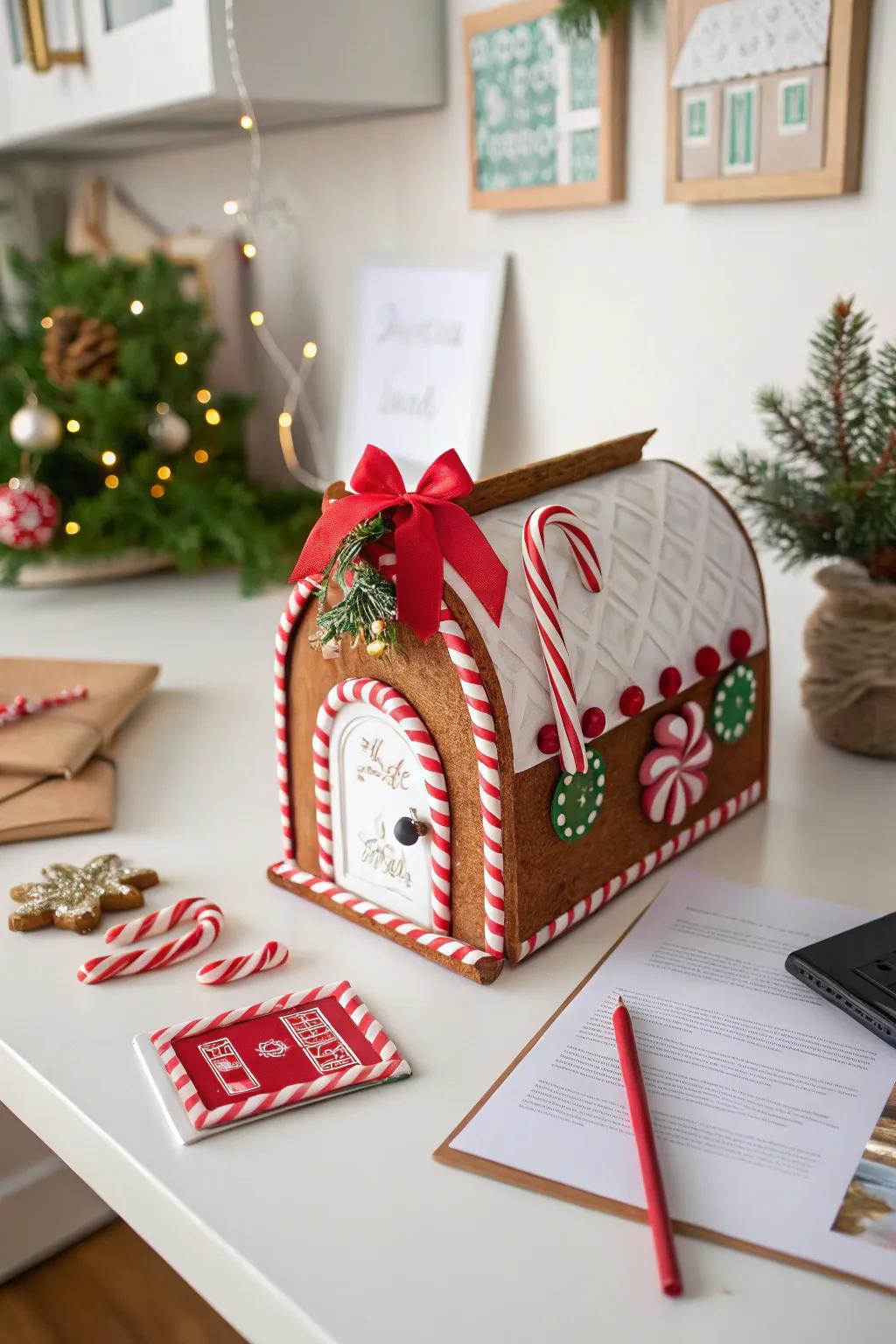 A festive mailbox for holiday elation.