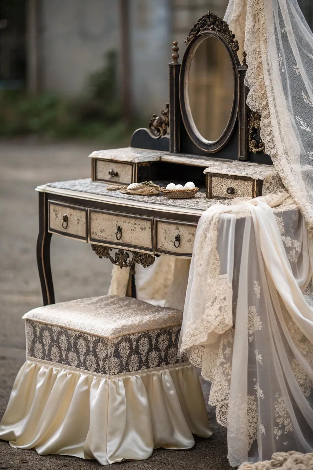 Layered textures contribute extension and tactile richness.
