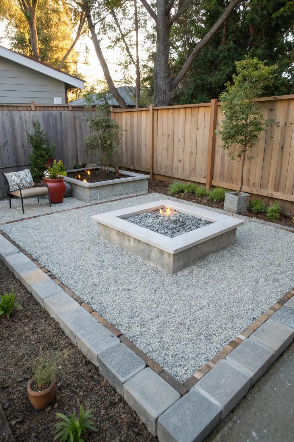 Unique fire pit shapes add a distinctive touch.