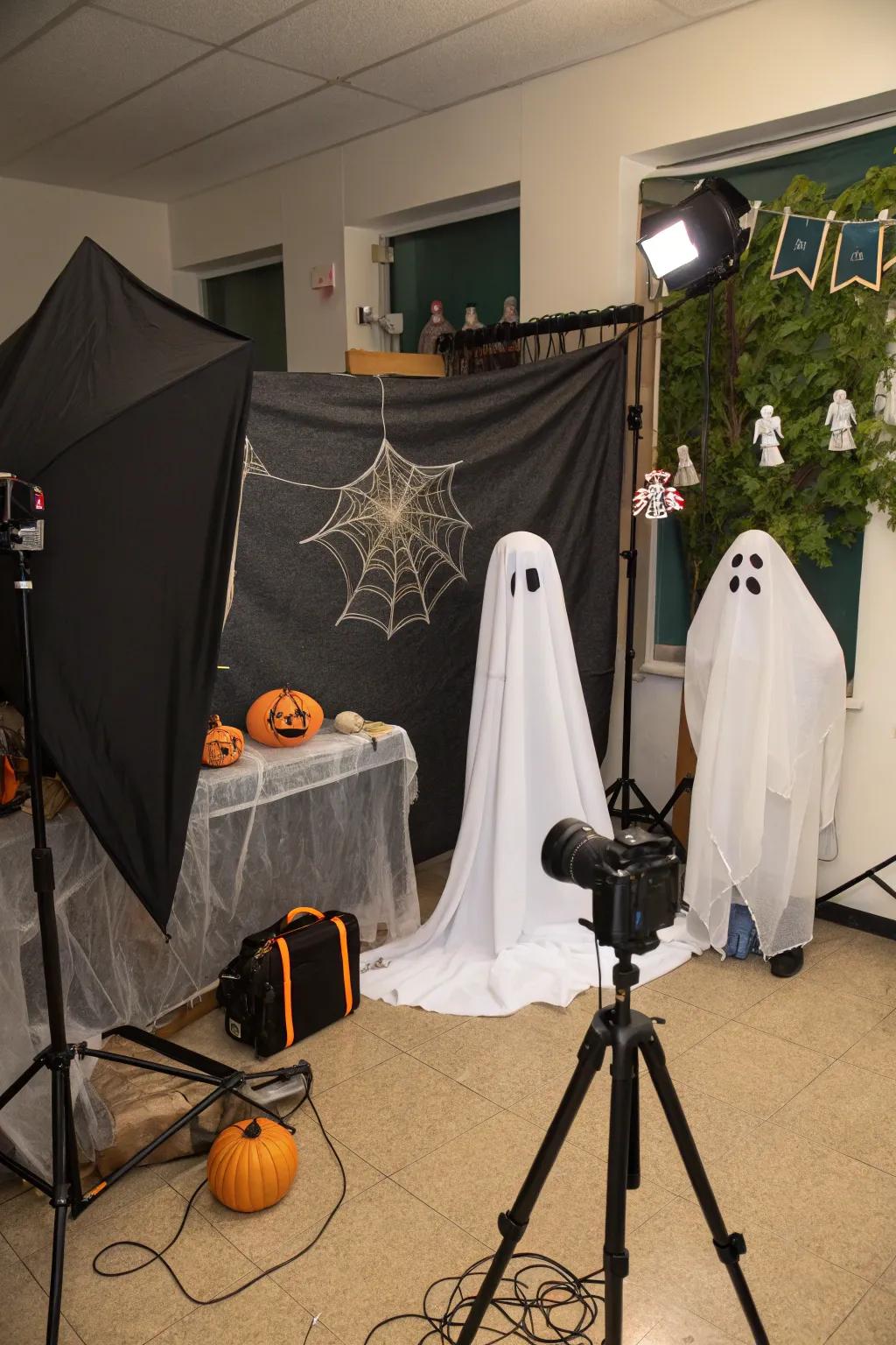 Capture the spirit of Halloween through a playful phantom snapshot stall.