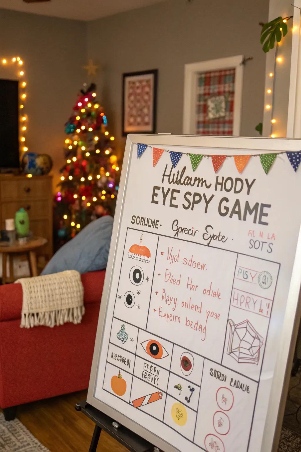 An engaging macabre visual search thematic played on a whiteboard.