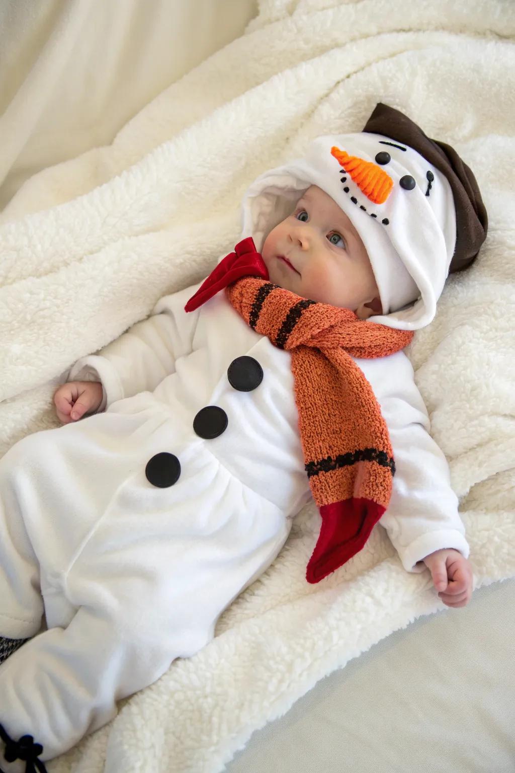 A soft and whimsical snow individual scene when taking your baby&rsquo;s photoshoot.