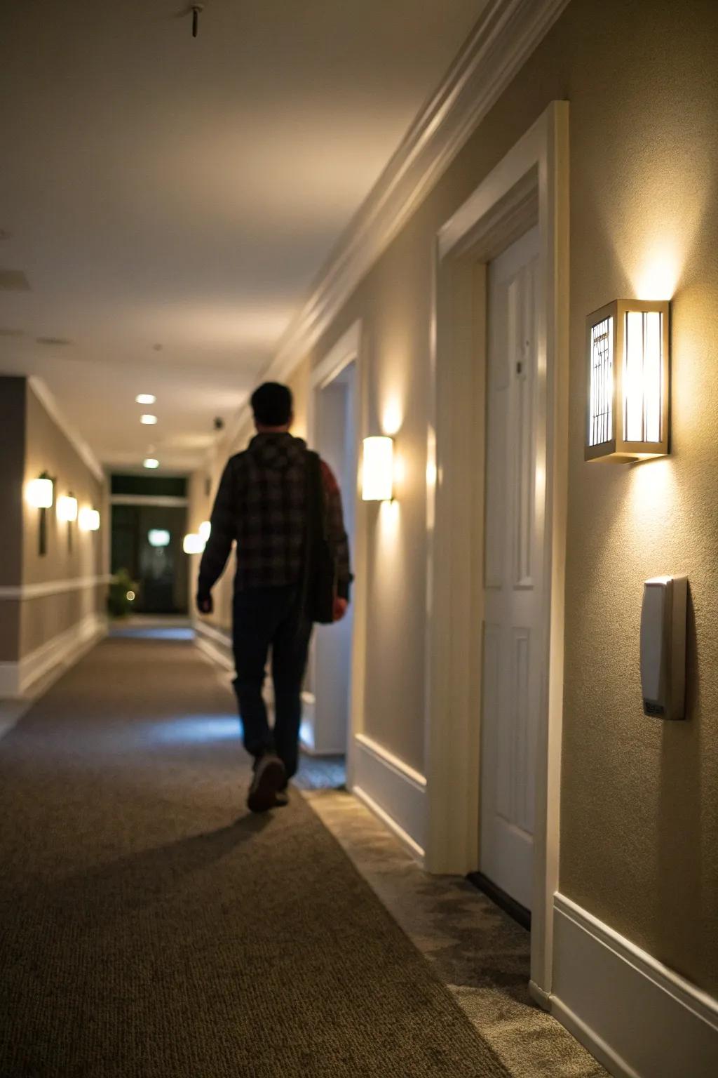 Navigate safely during the night with motion-activated lighting.