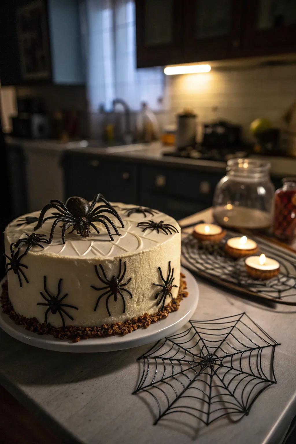 A spider swarm cake that's guaranteed to frighten.