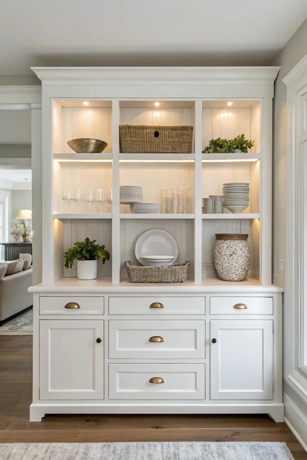 Simplicity reigns with this minimalist hutch design.