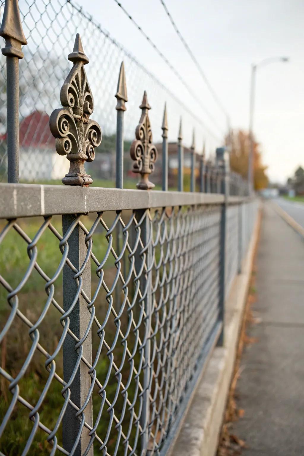 Ornamental metal inlays add flair and durability.