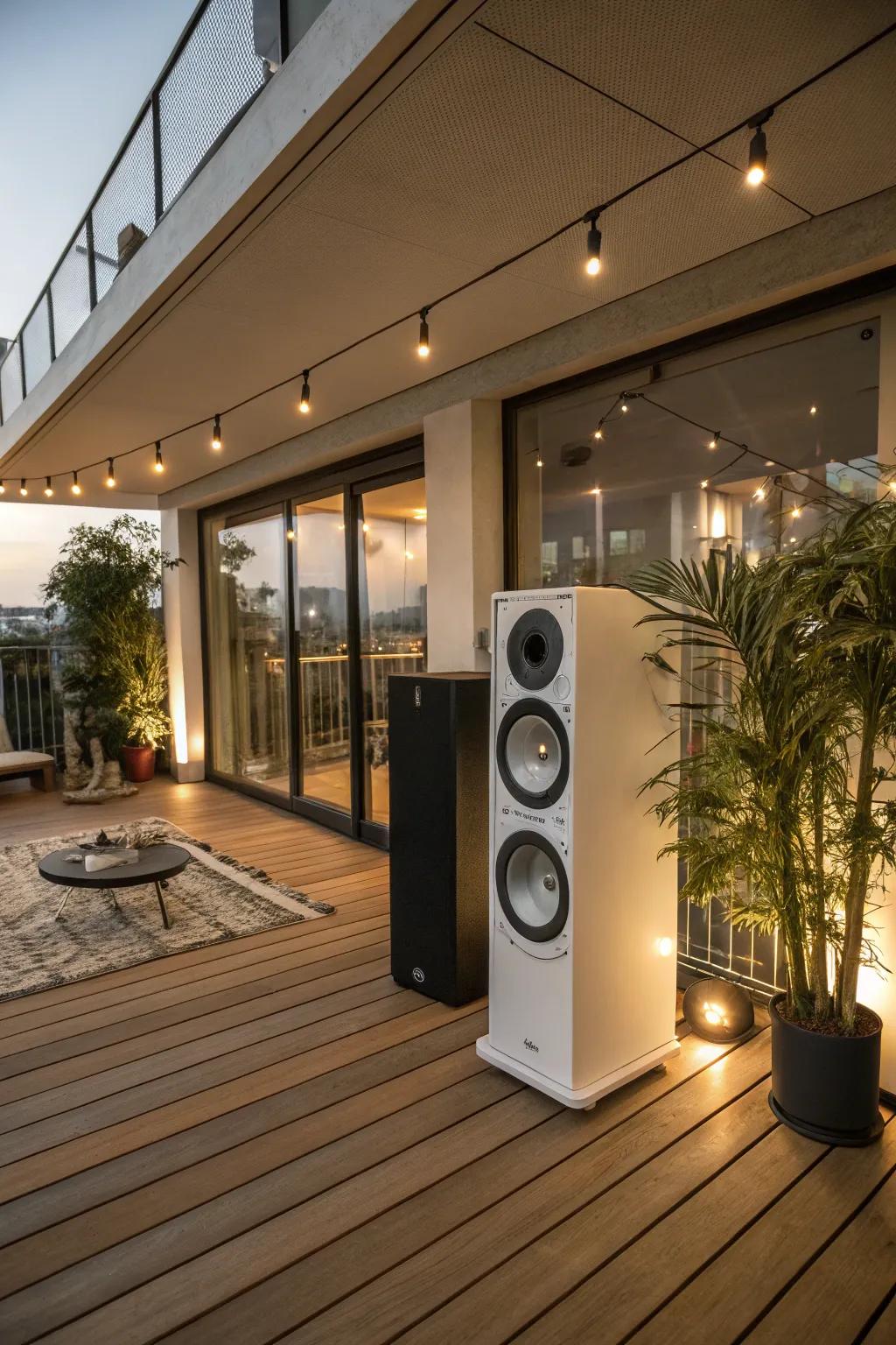 This indoor deck has a more peaceful ambiance thanks to an encompassing sound system.