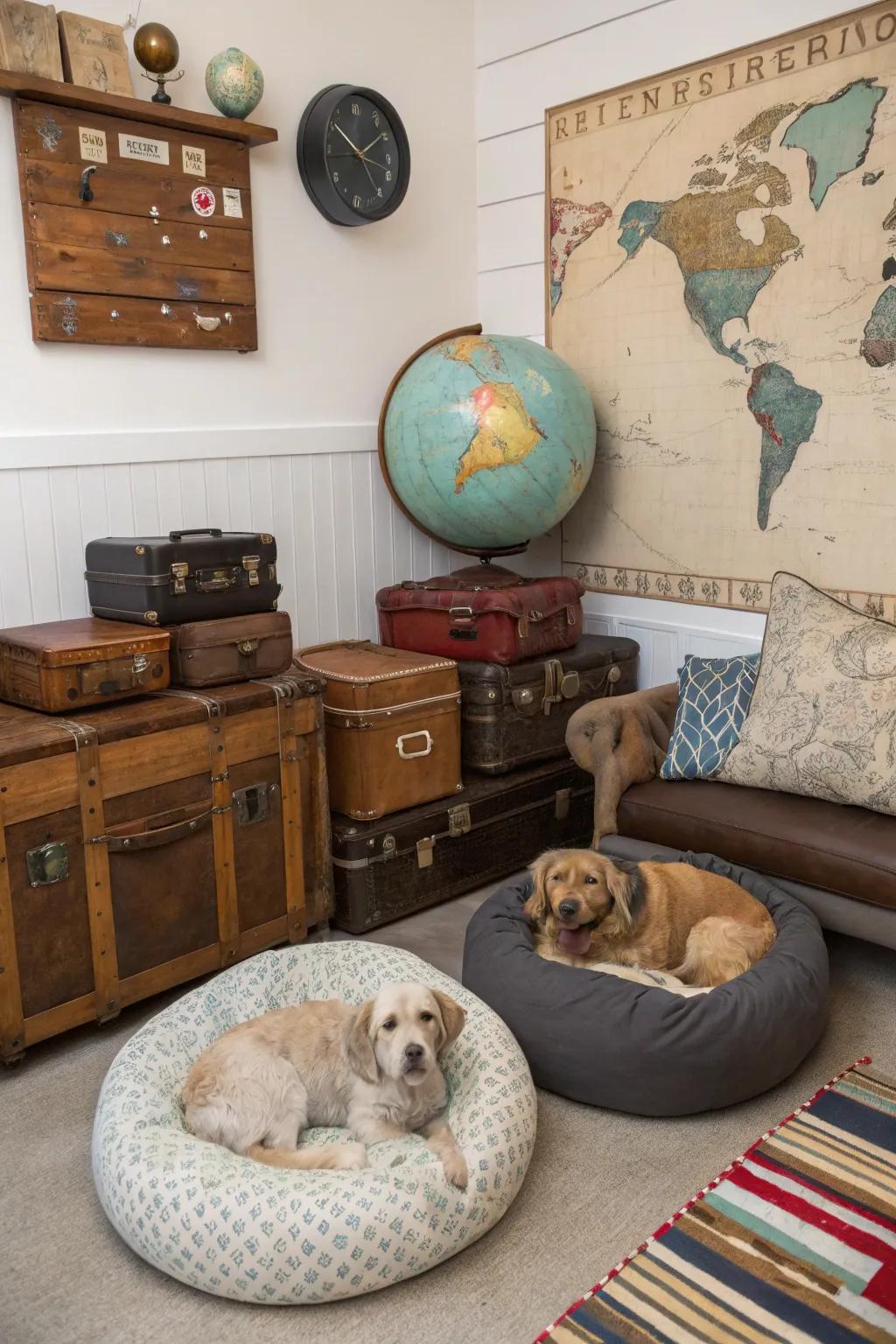 A travel-themed nook encouraging exploration and serenity.