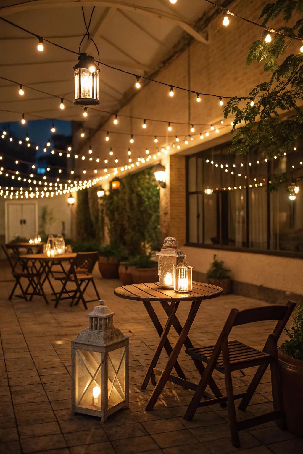 Ambient illumination enhances the mood of your enclosed patio.