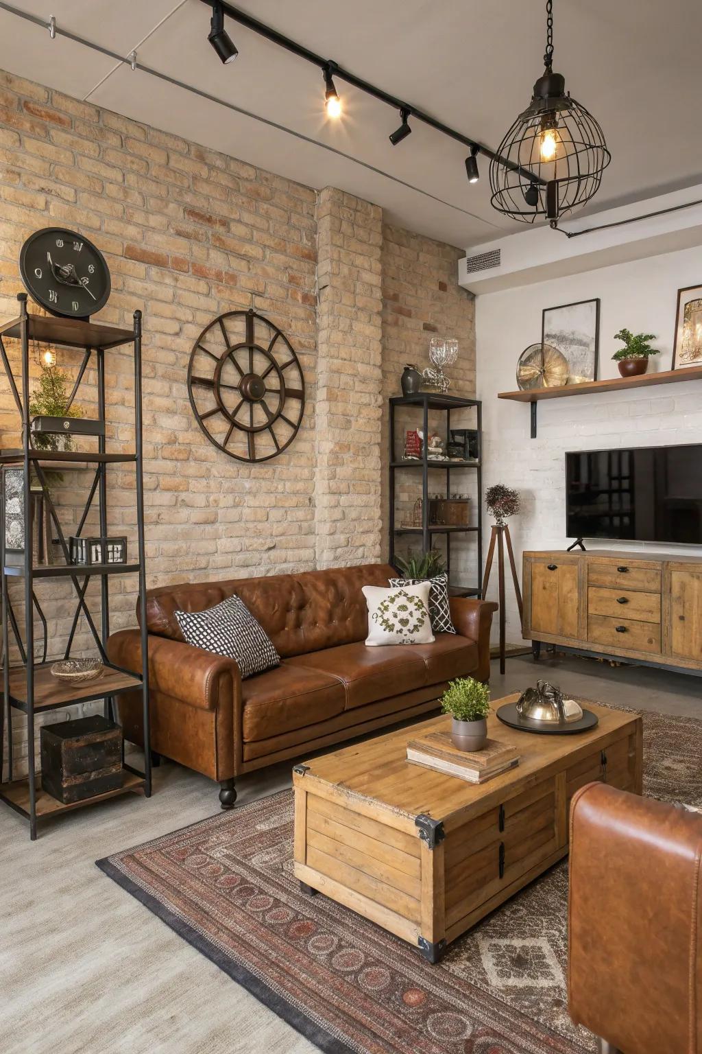 Industrial chic enhancements subtly refine the design.