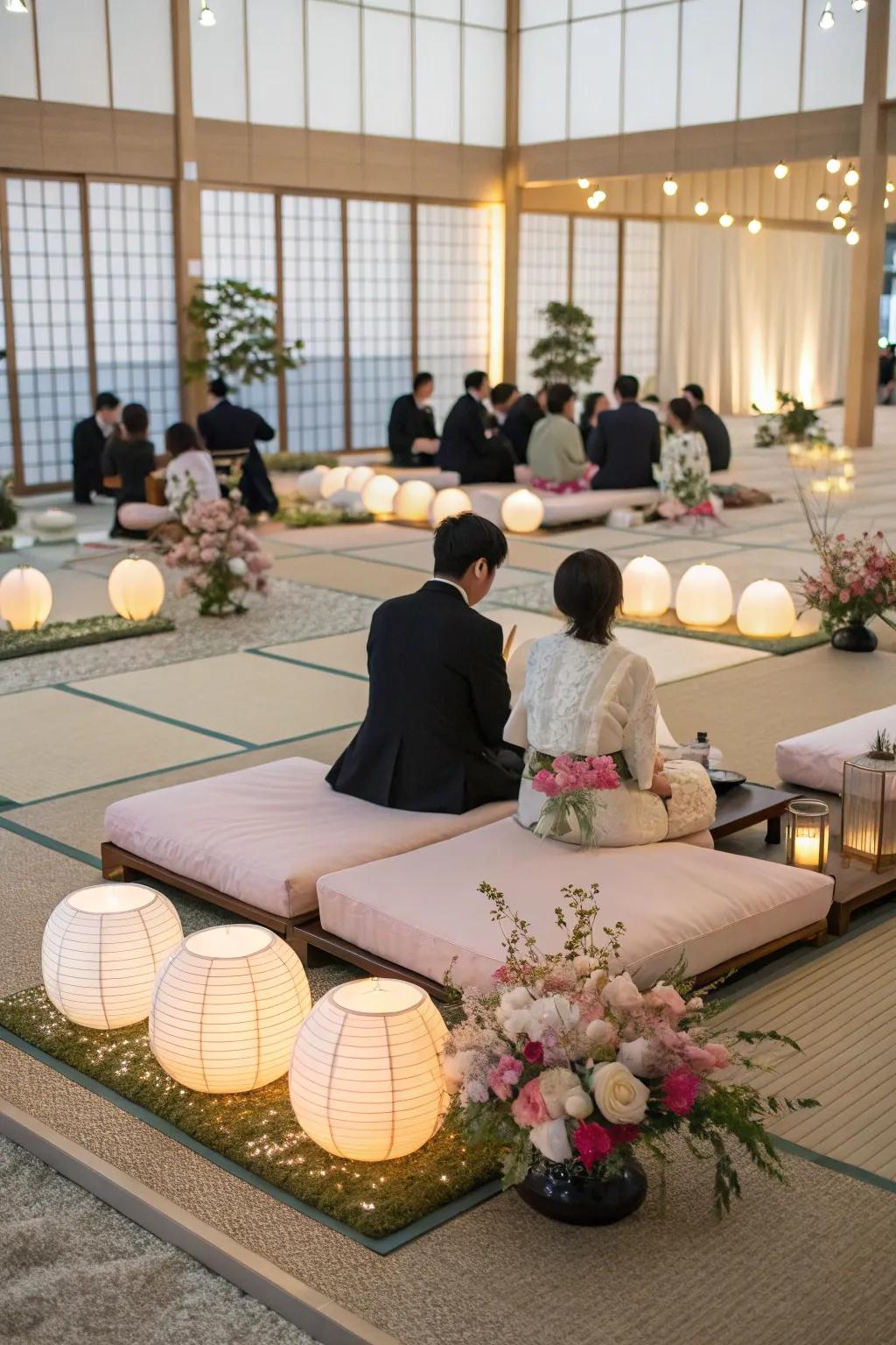 Cushioned seating offers intimacy and authenticity.