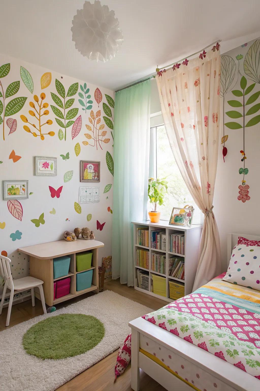 Nature-themed decor brings a soothing, natural feel.
