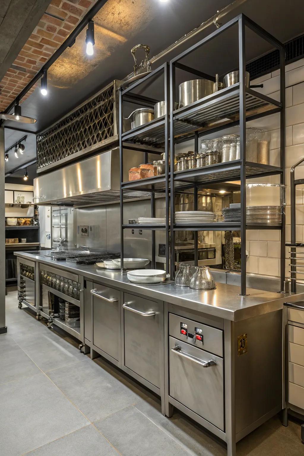 Raw finishes can bring a sleek, professional touch to your kitchen.