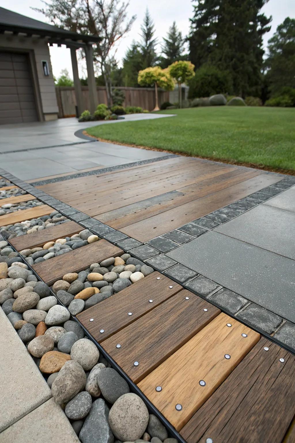 Eclectic substances add texture and visual interest.