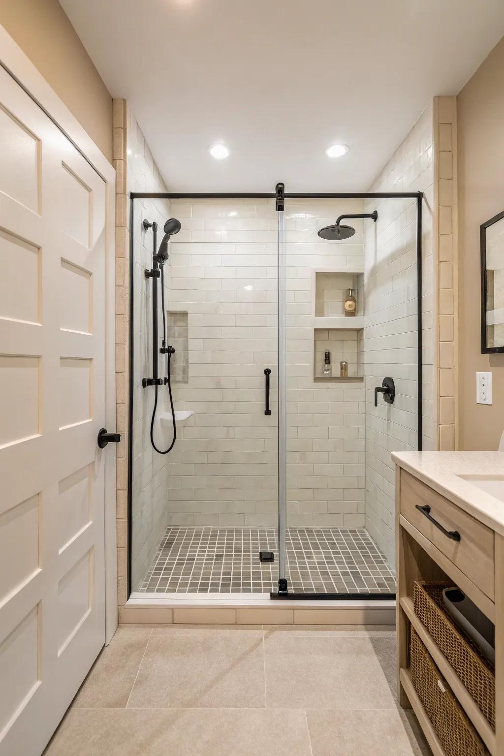 Minimalist design makes a serene, zen-resembling shower.