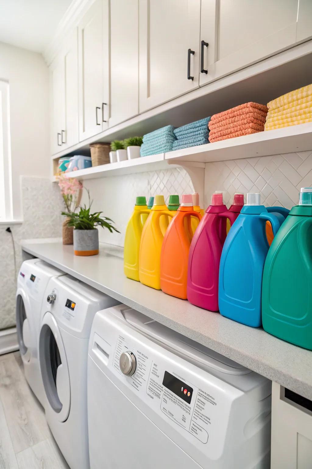 Color-harmonized collections enhance the harmony of your laundry decor.