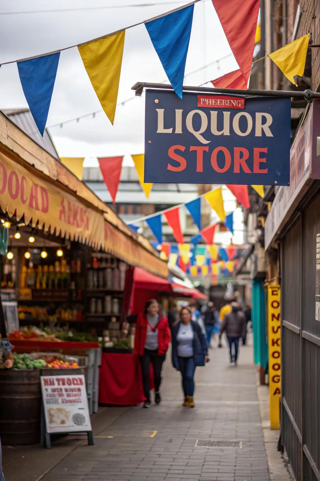Each shop will have more life via colorful banners.
