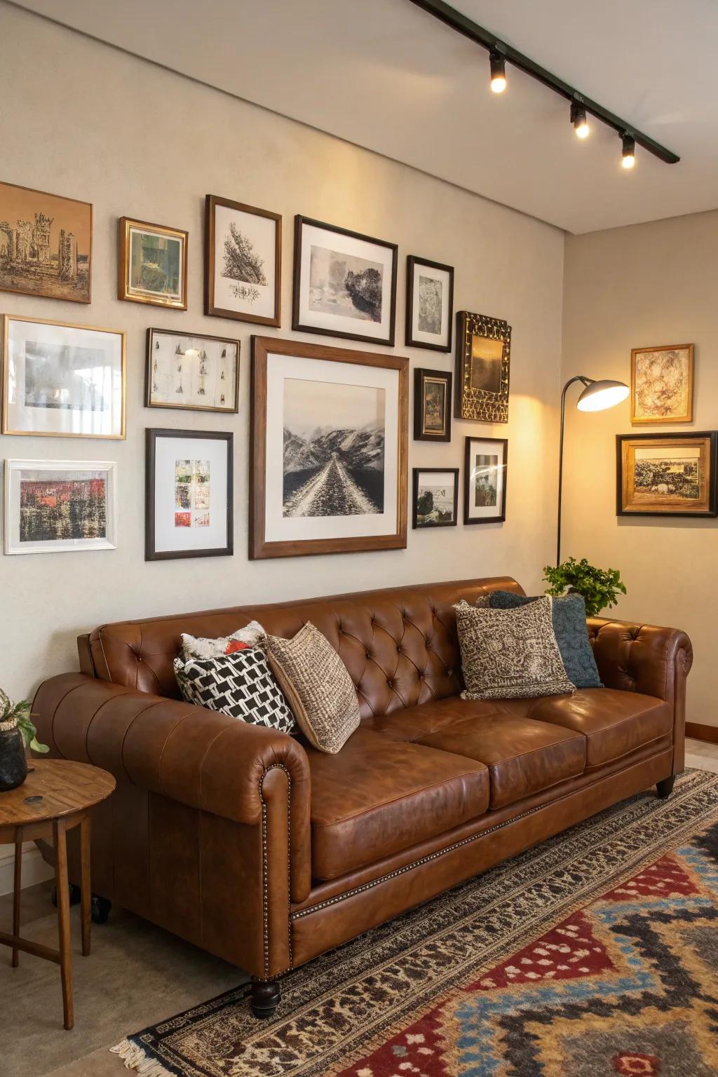A picture wall adds personality and focus.