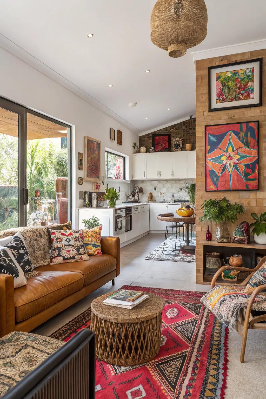 Artistic elements and daring decor inject personality and style.