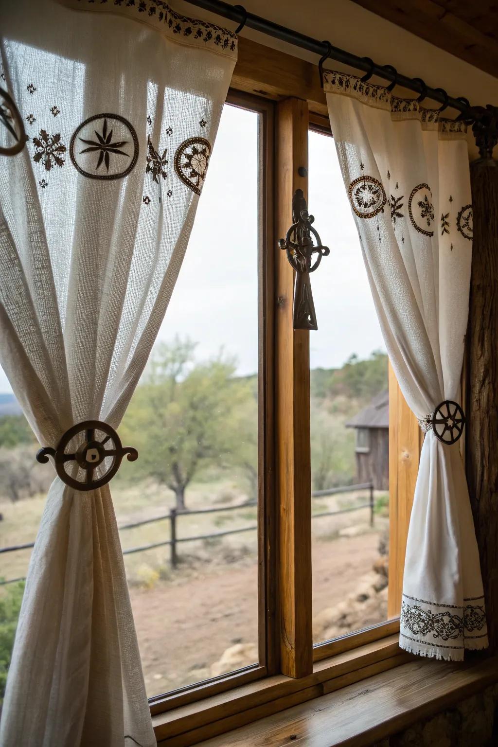 Western window rods contribute individuality and charm.