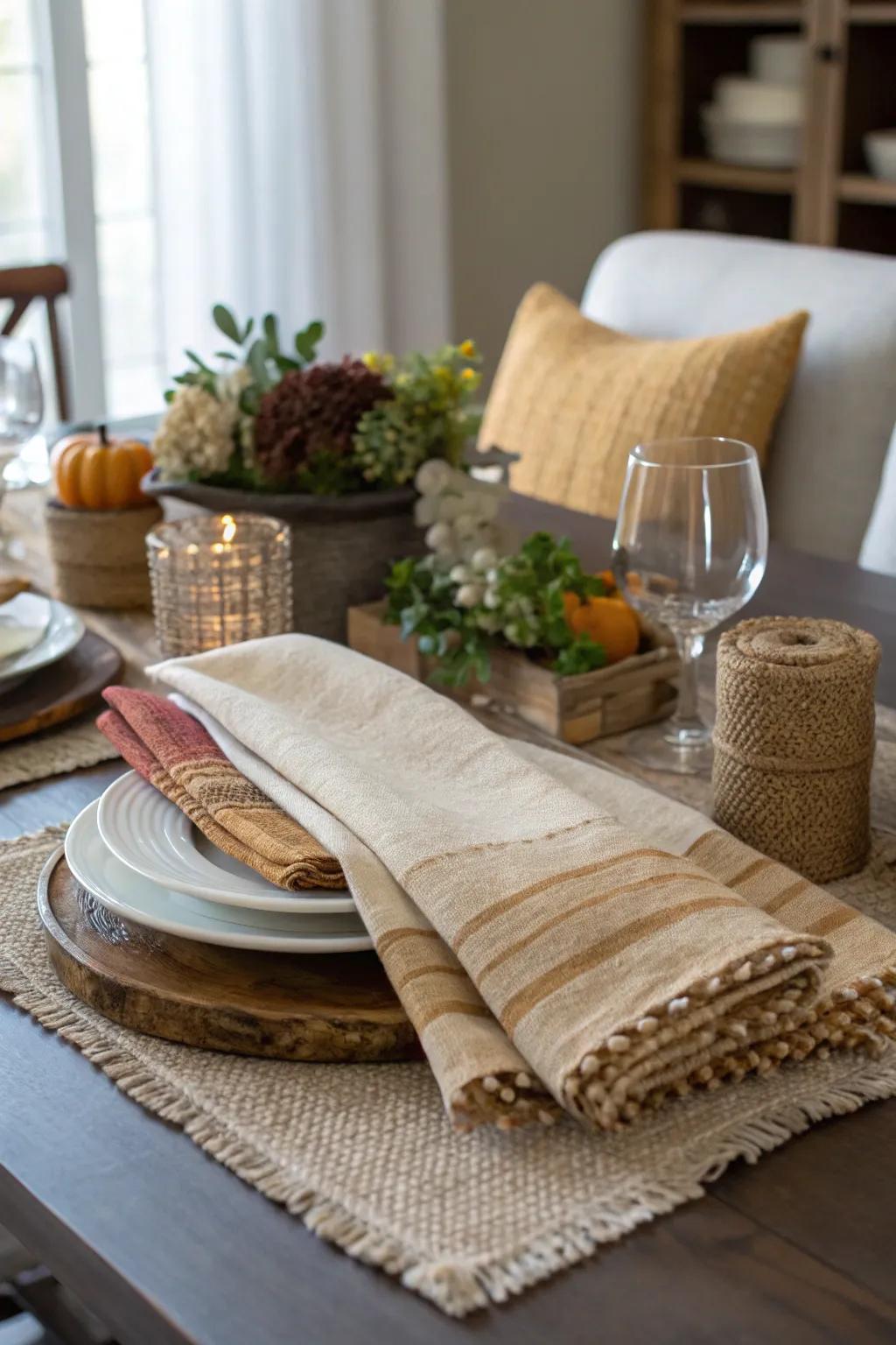 Textured layers offer a cozy and inviting atmosphere.