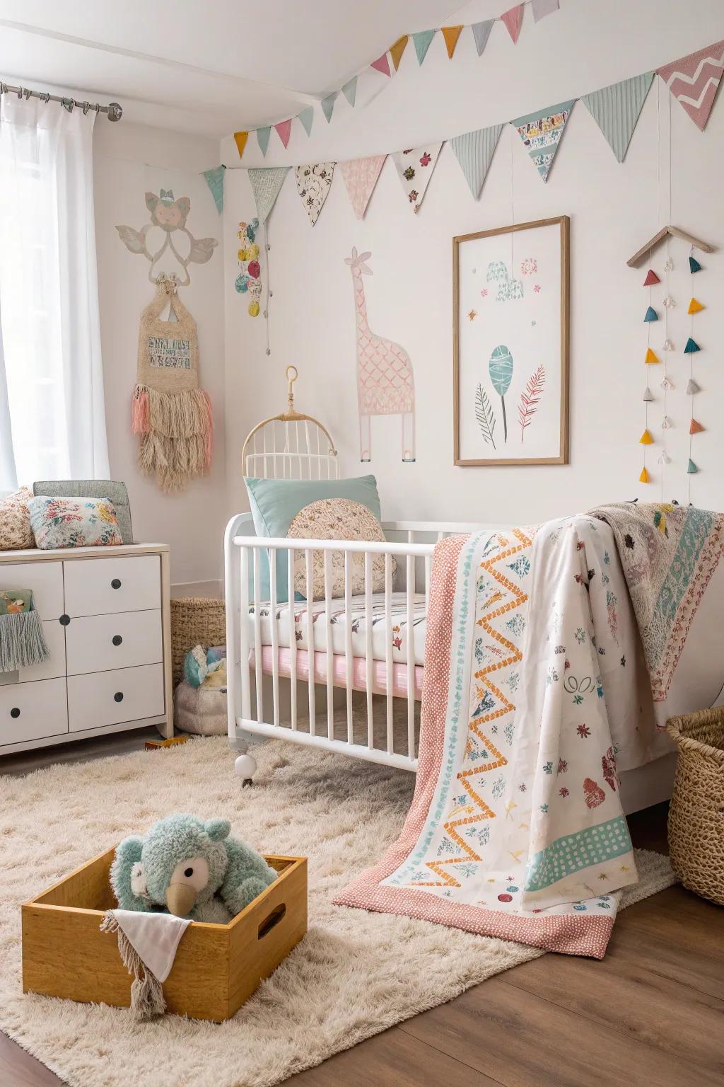 Intermingling patterns fashions a spirited and personalized space.