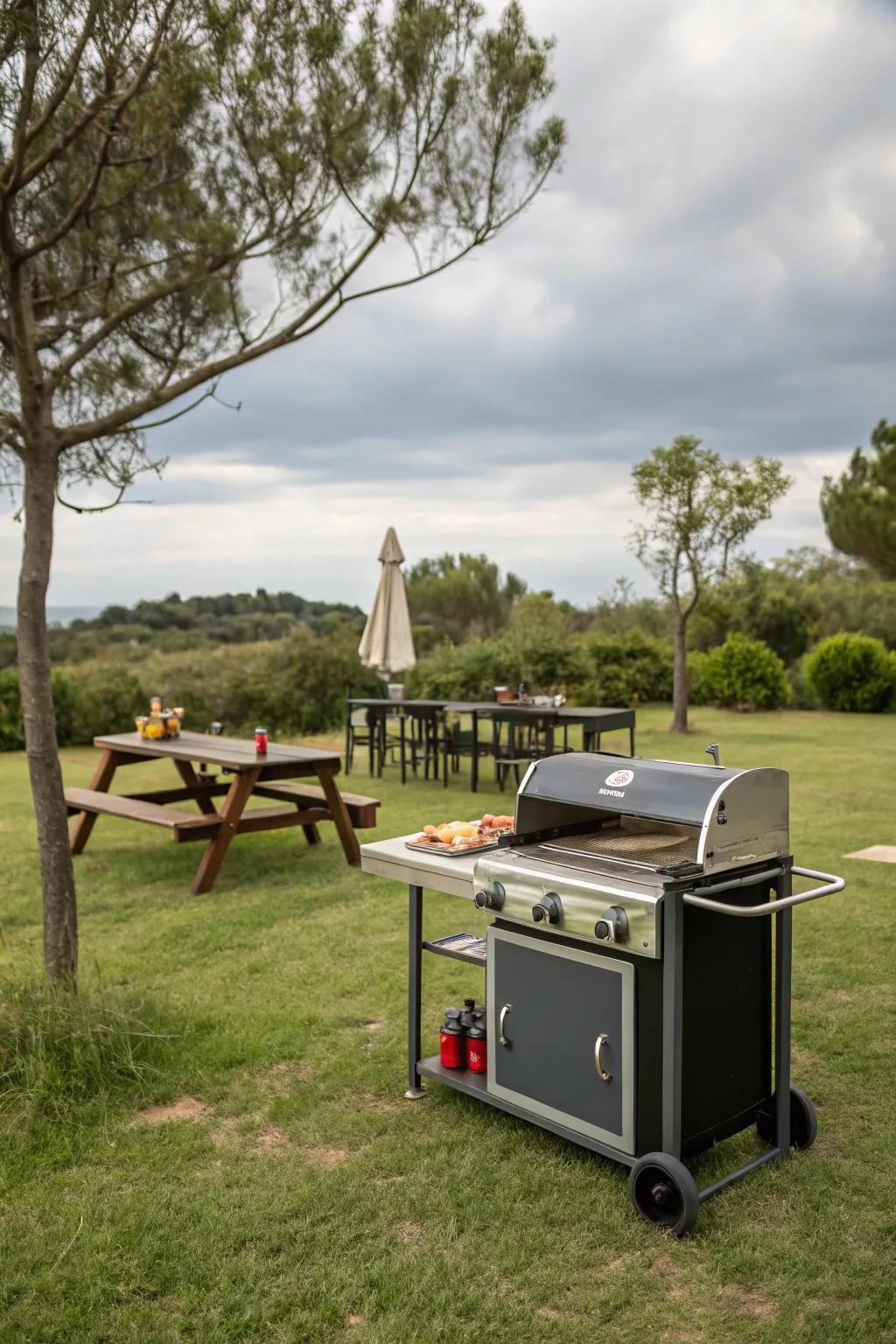 Portable BBQ islands deliver elasticity and mobility.