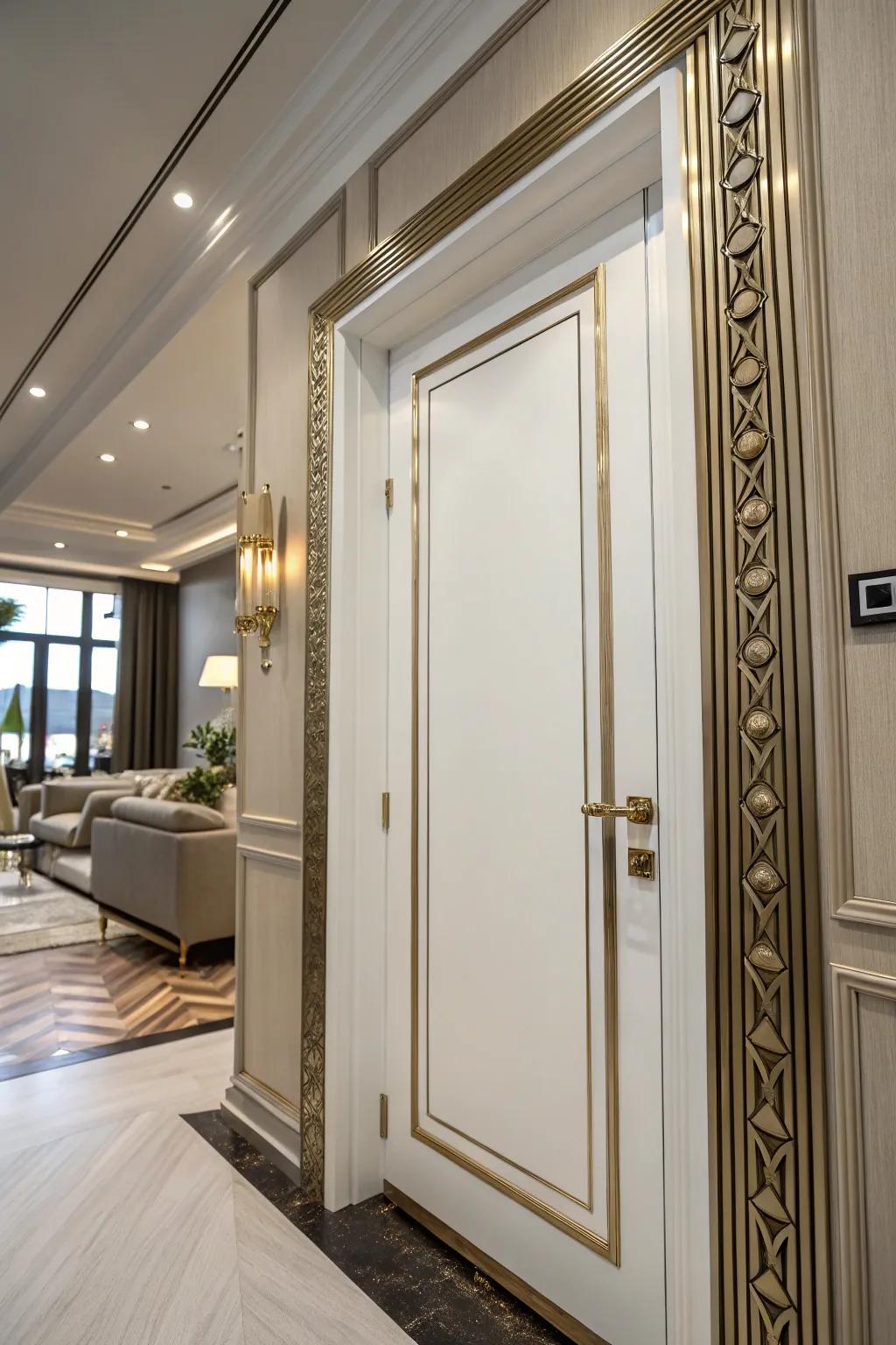 Metallic accents add a touch of luxury to frames.