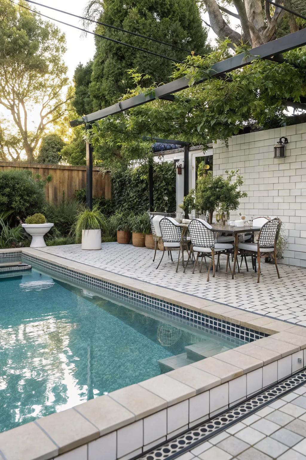 Underground tiling deliver a timeless, flexible pool layout.