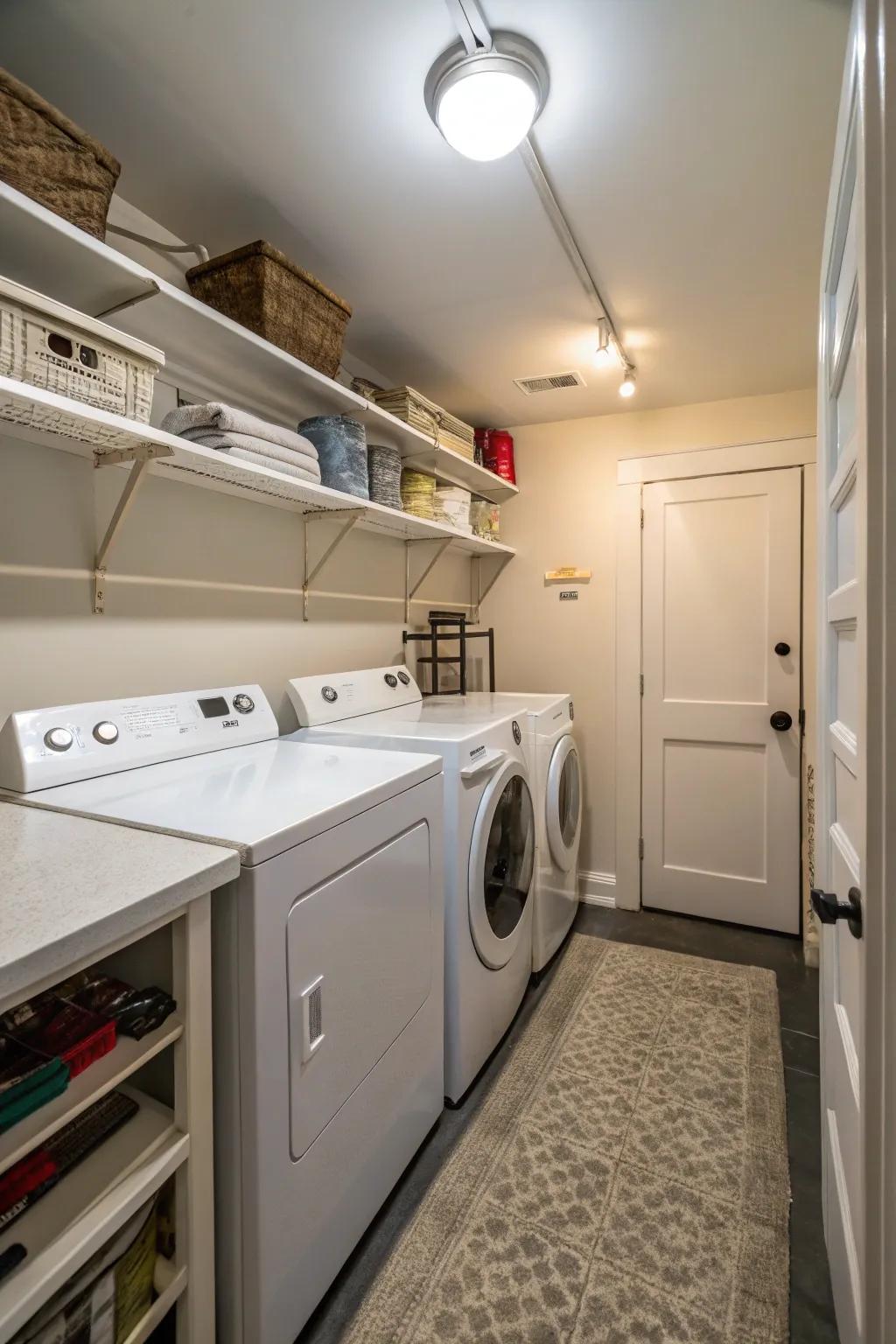 Folding countertops offer extra area without taking up space when not in use.