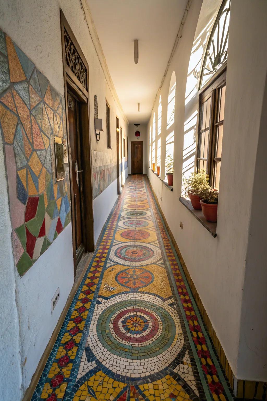 Mixed Color pieces add a lively and artistic touch to corridors.