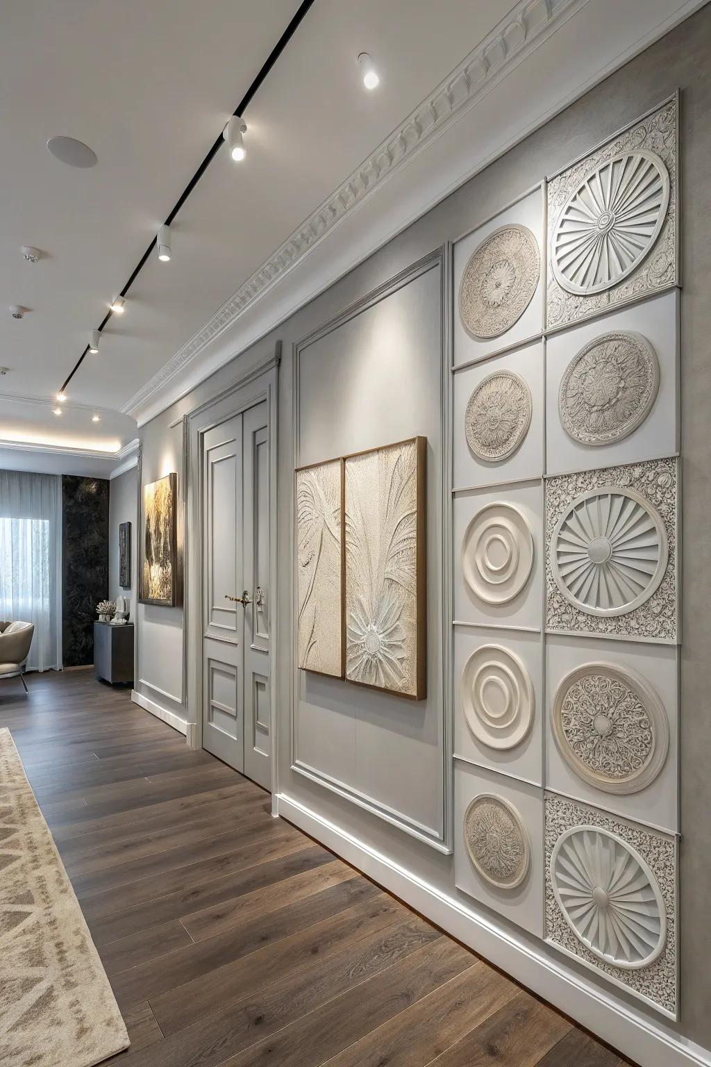 Sculptural art brings unique dimension.