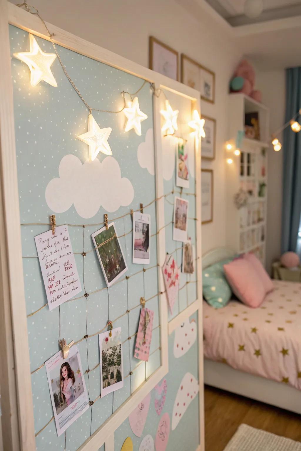 Dream big with clouds and stars.