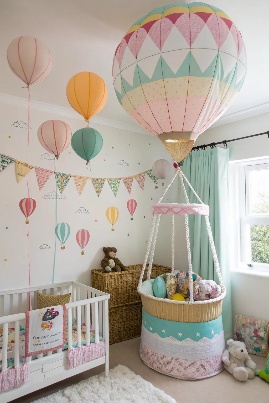 Soar to new heights with a balloon-themed nursery.